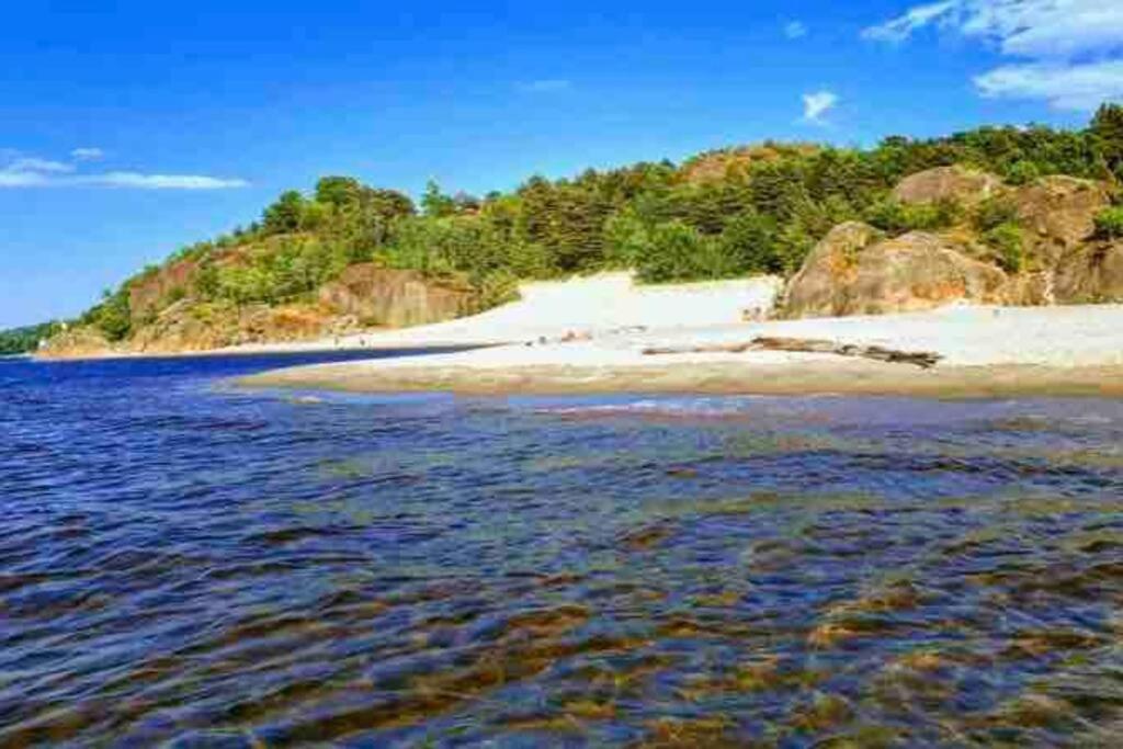 Idyllisk Lite Anneks Med Enestaende Uteplass Larvik Buitenkant foto
